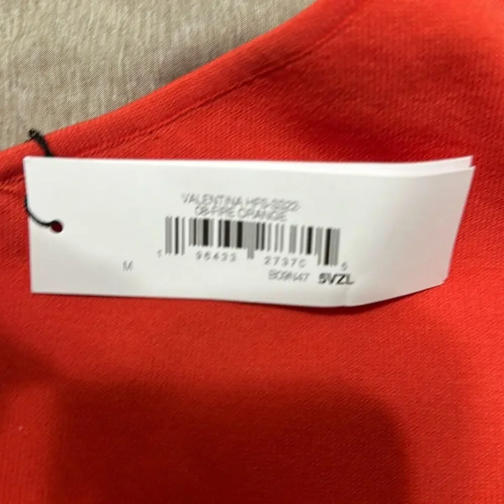 The Drop Valentina Women's One Shoulder Crop Stretchy Top Fire Orange Size M - Picture 3 of 4